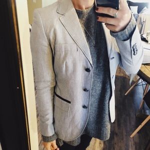 Blue & white striped blazer